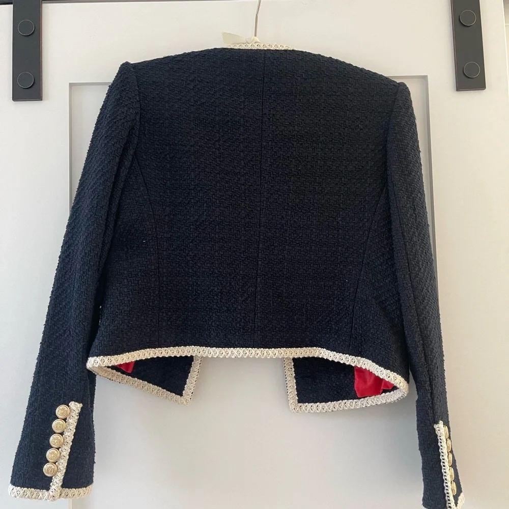 Veronica Beard Mabel Tweed Jacket Navy , Size 2 - Picture 9 of 15